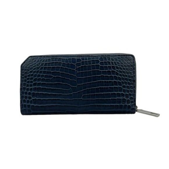 JIMMY CHOO - Navy Leather Long Wallet